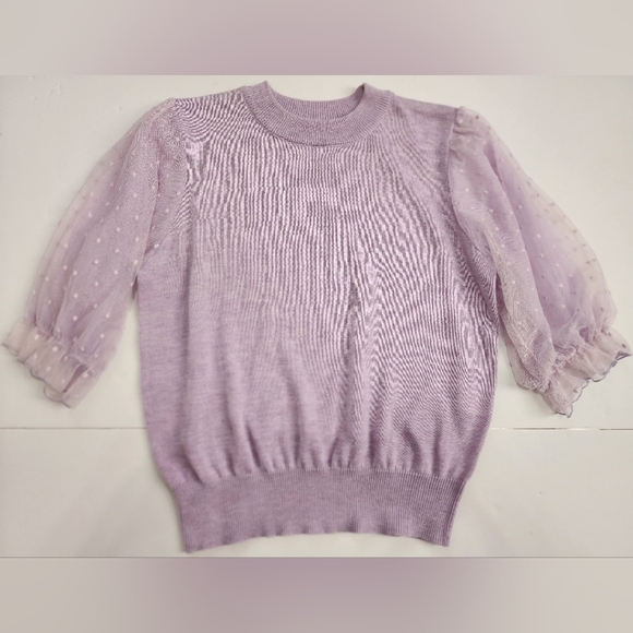 And Search Girl's Lilac Knit Sweater, sz Medium - Picture 1 of 8